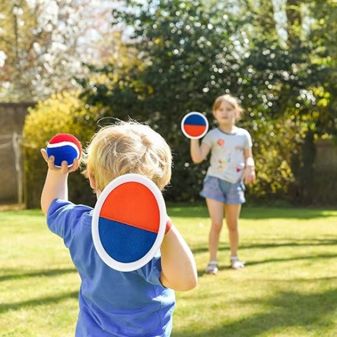 Catch ball Gra w piłkę na rzepy Zabawa dla Dzieci na dwór Paletki z rzepami Catch ball Gra w piłkę na rzepy Zabawa dla Dzieci na dwór Paletki z rzepami