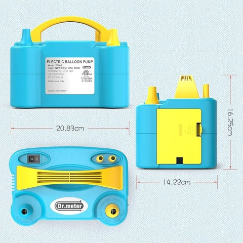 Elektryczna Pompka do Balonów 600W Wielofunkcyjna z Podwójną dyszą Mocna