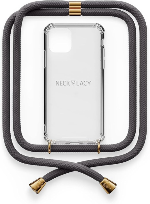 Etui Case iPhone 11 Pro Max Przezroczysty z Sznurkiem Grey Plecki Pokrowiec Etui Case iPhone 11 Pro Max Przezroczysty z Sznurkiem Grey Plecki Pokrowiec