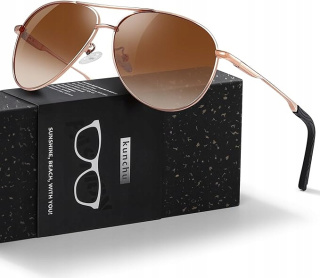 Okulary Polaryzowane UV400 Aviator Unisex Klasyczne Ultralekkie Czarne