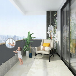 Osłona balkonowa Siatka ochronna na balkon ogrodzenie 80x500m - Antracytowy
