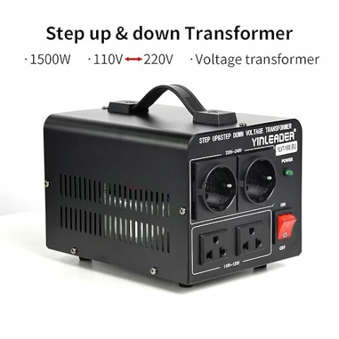 Przetwornica Napięcia 1500W Yinleader Transformator Pierścieniowy 110V/220V