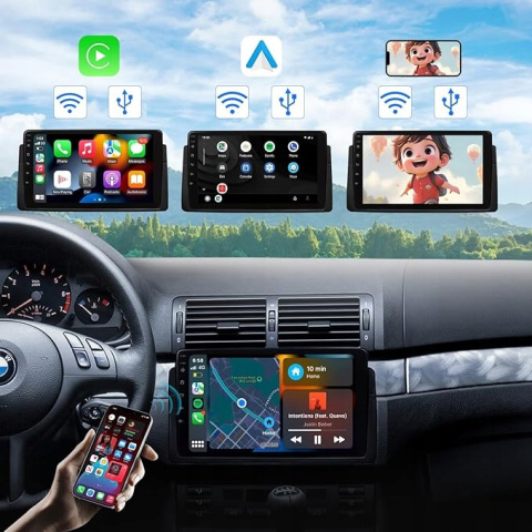 Radio Samochodowe Nawigacja GPS BMW serii 3 E46 Bluetooth Wyświetlacz 9cali