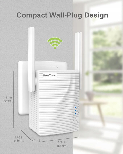 Wzmacniacz sygnału Wi-Fi BrosTrend AC1200 1200 Mb/s 5GHz 2.4GHz