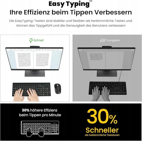 Zestaw Klawiatura + Myszka Bezprzewodowa KF10 Niski skok EasyTyping USB Zestaw Klawiatura + Myszka Bezprzewodowa KF10 Niski skok EasyTyping USB