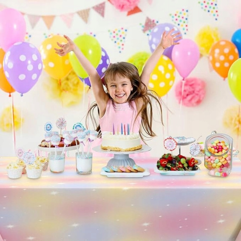 2x Tęczowy Obrus Pastelowy 140 x 275 cm na Imprezę Baby Shower Urodziny 2x Tęczowy Obrus Pastelowy 140 x 275 cm na Imprezę Baby Shower Urodziny