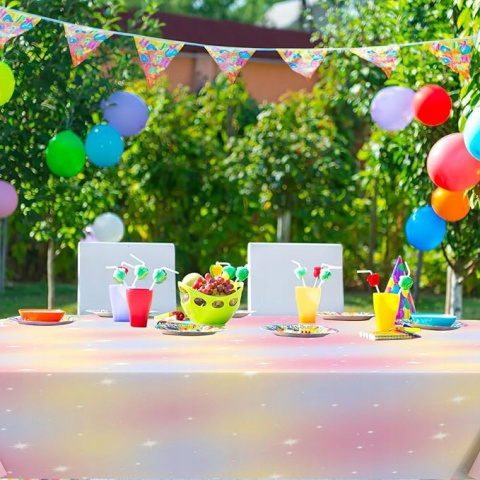 2x Tęczowy Obrus Pastelowy 140 x 275 cm na Imprezę Baby Shower Urodziny 2x Tęczowy Obrus Pastelowy 140 x 275 cm na Imprezę Baby Shower Urodziny