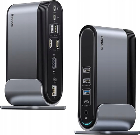 Baseus Stacja dokująca 14-portów HUB USB-C, 2x HDMI 4K, VGA, RJ45, PD