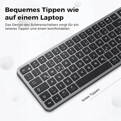 Bezprzewodowa Klawiatura Bluetooth Multi-Device Easy-Switch QWERTZ USB-C