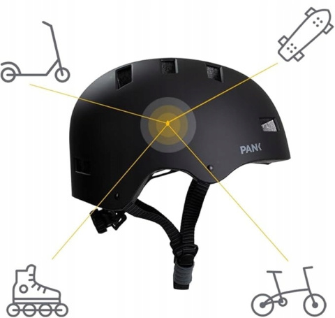 Czarny Kask rowerowy z LED dla mężczyzn i kobiet - Rozmiar M (55-58 cm) Czarny Kask rowerowy z LED dla mężczyzn i kobiet - Rozmiar M (55-58 cm)