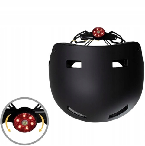 Czarny Kask rowerowy z LED dla mężczyzn i kobiet - Rozmiar M (55-58 cm) Czarny Kask rowerowy z LED dla mężczyzn i kobiet - Rozmiar M (55-58 cm)