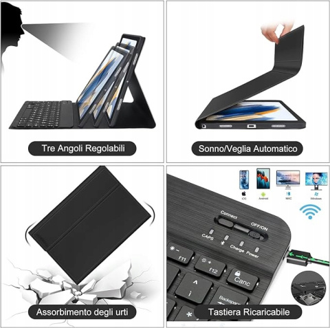Etui z klapką JADEMALL do samsung tab a8 AZERTY