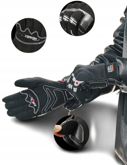 Rękawice Motocyklowe Męskie z Ochroną PVC i Włóknem Węglowym - Czarny L