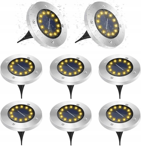 Solarne Lampy Ogrodowe LED Wbijane IP65 Ciepła Biel (6000 K) - Zestaw 8szt. Solarne Lampy Ogrodowe LED Wbijane IP65 Ciepła Biel (6000 K) - Zestaw 8szt.