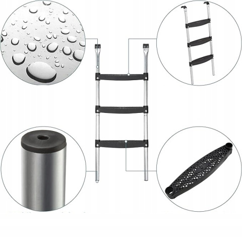 Drabinka do Trampoliny 3 stopniowa 86cm wys. Stalowa Drabinka do Trampoliny 3 stopniowa 86cm wys. Stalowa