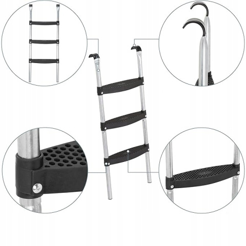 Drabinka do Trampoliny 3 stopniowa 86cm wys. Stalowa Drabinka do Trampoliny 3 stopniowa 86cm wys. Stalowa