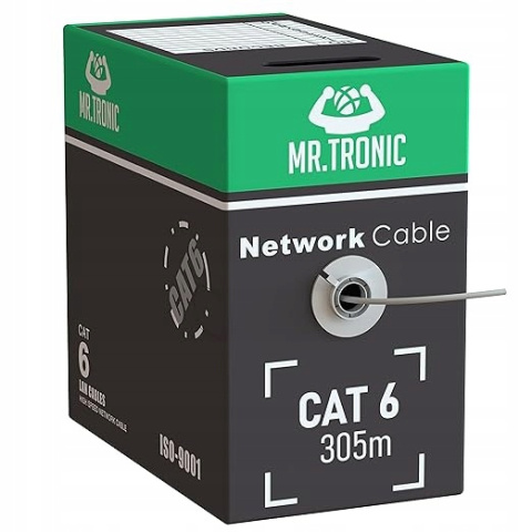 Kabel Sieciowy Mr. Tronic 305m Ethernet CAT6, AWG24, CCA, UTP, RJ45