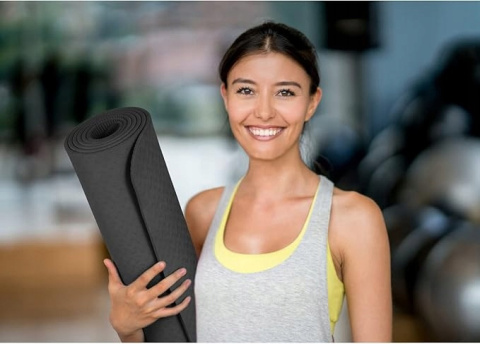 Mata Gimnastyczna 180x60cm Antypoślizgowa Mata do Jogi Pilatesu - Czarny Mata Gimnastyczna 180x60cm Antypoślizgowa Mata do Jogi Pilatesu - Czarny