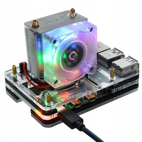 Obudowa GeeekPi Raspberry Pi 4 z Wentylatorem Chłodzącym Obudowa GeeekPi Raspberry Pi 4 z Wentylatorem Chłodzącym