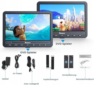 Przenośny Odtwarzacz DVD samochodowy 10,5'' 5000 mAh HDMI IN - 2 Monitory