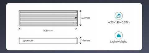 Zewnętrzna Obudowa do SSD PCIe NVMe ORICO M.2 USB-C Adapter 10Gbps Zewnętrzna Obudowa do SSD PCIe NVMe ORICO M.2 USB-C Adapter 10Gbps