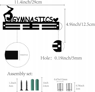 Akrylowy Wieszak Ścienny na Medale Sportowe Taneczne Gimnastyczne - Czarny