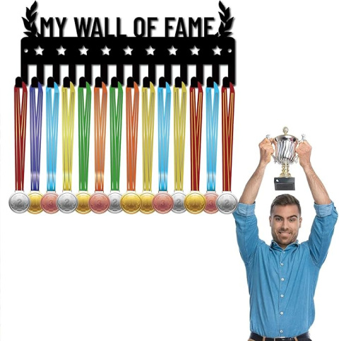 Akrylowy Wieszak Ścienny na Medale Sportowe Uchwyt My Wall of Fame - Czarny