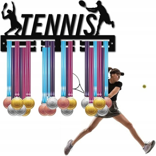Akrylowy Wieszak Ścienny na Medale Sportowe Uchwyt TENNIS - Czarny