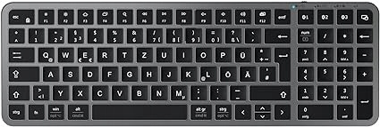 Bezprzewodowa Klawiatura z 3 kanałami Bluetooth iClever Niski Profil QWERTZ