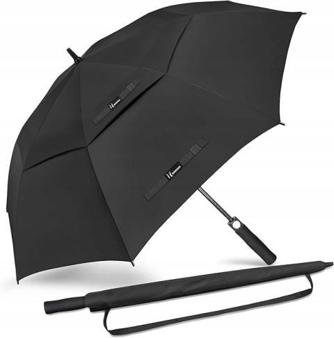Duży Parasol Golfowy 137cm Wiatroszczelny Automatyczny z Podwójnym Daszkiem Duży Parasol Golfowy 137cm Wiatroszczelny Automatyczny z Podwójnym Daszkiem