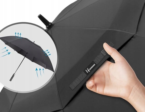 Duży Parasol Golfowy 137cm Wiatroszczelny Automatyczny z Podwójnym Daszkiem Duży Parasol Golfowy 137cm Wiatroszczelny Automatyczny z Podwójnym Daszkiem