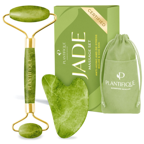 Jade Masażer Gua Sha Roller Do Twarzy Jade Masażer Gua Sha Roller Do Twarzy