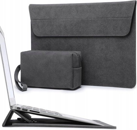 Hyzuo Pokrowiec na laptopa z funkcją podstawki z mała kosmetyczka