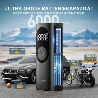 KOMPRESOR PRZENOŚNY AKUMULATOROWY MOTOCYKLOWY ROWEROWY POMPKA 6000MAH