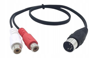 Kabel 5-pinowy męski na 2 RCA żeński
