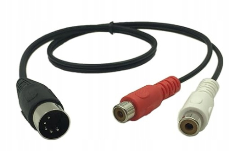 Kabel 5-pinowy męski na 2 RCA żeński Kabel 5-pinowy męski na 2 RCA żeński