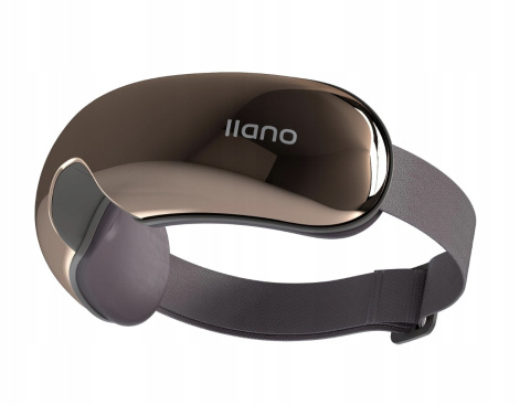 Masażer oczu llano z funkcją ogrzewania wibracji i Bluetooth brązowy