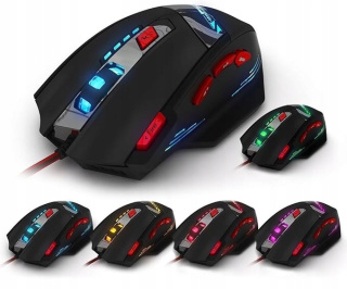 Mysz gamingowa Zelotes T90 9200 DPI 8 przycisków Wielokolorowa LED
