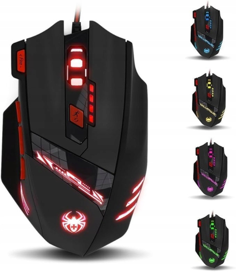 Mysz gamingowa Zelotes T90 9200 DPI 8 przycisków Wielokolorowa LED