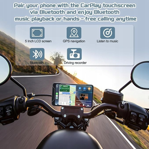 NAWIGACJA GPS BEZPRZEWODOWY CARPLAY MOTOR MOTOCYKL ANDROID 5" + MOCOWANIE NAWIGACJA GPS BEZPRZEWODOWY CARPLAY MOTOR MOTOCYKL ANDROID 5" + MOCOWANIE