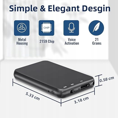 Vandlion V15 64GB Dyktafon z 35 Godzinami Nagrywania Vandlion V15 64GB Dyktafon z 35 Godzinami Nagrywania