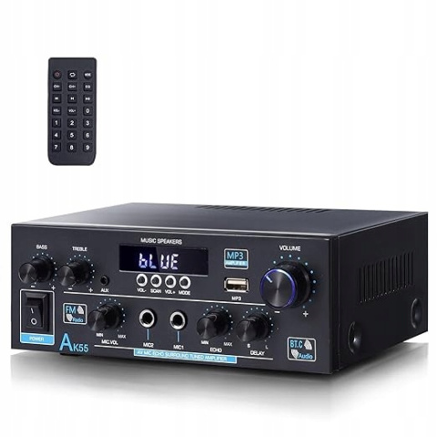 AK55 WZMACNIACZ HI-FI STEREO BLUETOOTH 5.0 2-KANAŁOWY 70W X 2 USB RCA AK55 WZMACNIACZ HI-FI STEREO BLUETOOTH 5.0 2-KANAŁOWY 70W X 2 USB RCA
