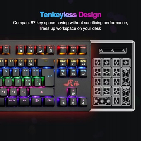 KLAWIATURA MECHANICZNA RII RK908 QWERTZ USB RGB Z PODŚWIETLENIEM