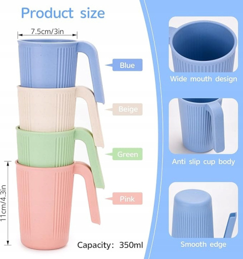 Kubki nietłukące 350ml 4 szt. Kubki nietłukące 350ml 4 szt.