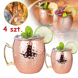 MOSCOW MULE KUBEK MOSCOW MULE ZESTAW 4 SZT., MIEDZIANY KUBEK NA KOKTAJL