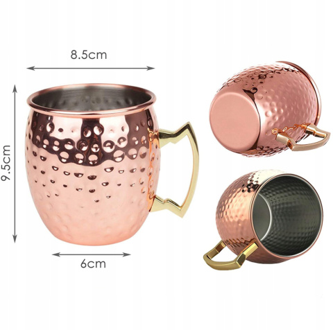 MOSCOW MULE KUBEK MOSCOW MULE ZESTAW 4 SZT., MIEDZIANY KUBEK NA KOKTAJL MOSCOW MULE KUBEK MOSCOW MULE ZESTAW 4 SZT., MIEDZIANY KUBEK NA KOKTAJL