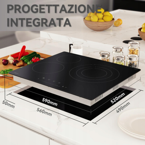 MagicPlux Płyta grzewcza ceramiczna 3 palniki 59 cm, 6600W MagicPlux Płyta grzewcza ceramiczna 3 palniki 59 cm, 6600W