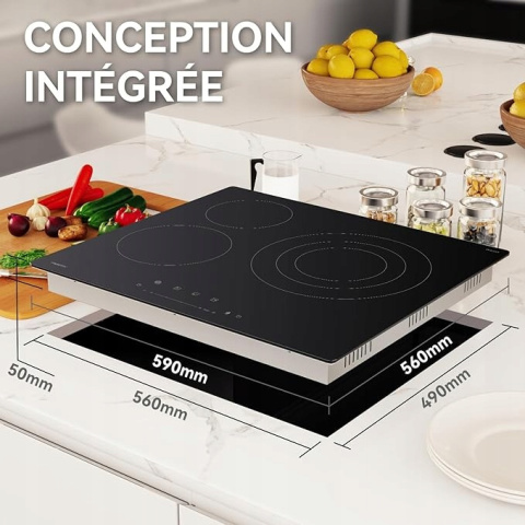 MagicPlux Płyta grzewcza ceramiczna 3 palniki 59 cm, 6600W MagicPlux Płyta grzewcza ceramiczna 3 palniki 59 cm, 6600W