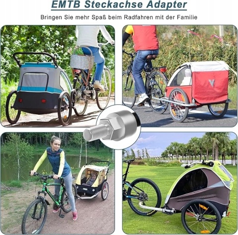 NICEDACK M12 x 1,5 170 mm adapter osi zaczepu przyczepki rowerowej NICEDACK M12 x 1,5 170 mm adapter osi zaczepu przyczepki rowerowej