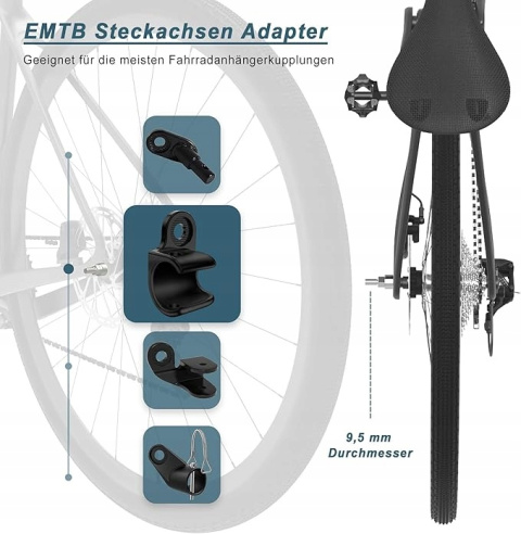 NICEDACK M12 x 1,75-167-192 mm adapter osi zaczepu przyczepki rowerowej NICEDACK M12 x 1,75-167-192 mm adapter osi zaczepu przyczepki rowerowej